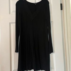 Long sleeve black cotton dress size M